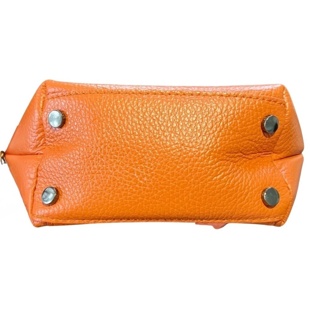 Viola Castellani Orange Leather Crossbody Bag - Picture 6 of 11